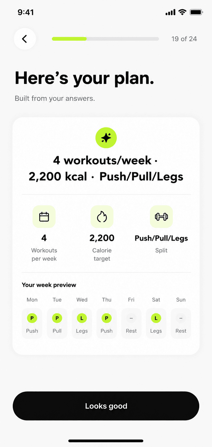 Personalized Boddy training plan