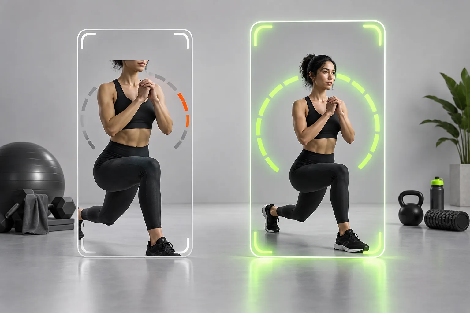 A camera frame comparing cropped movement tracking with a complete full-body view