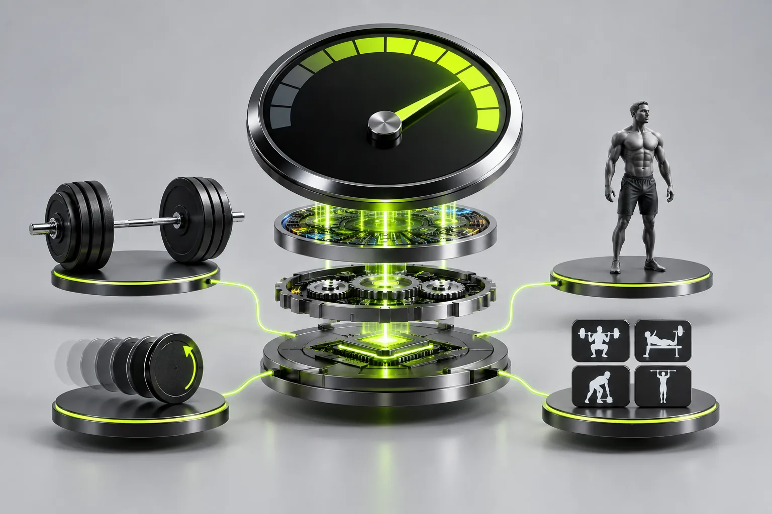 A strength score opened into its underlying load, repetition, and exercise components
